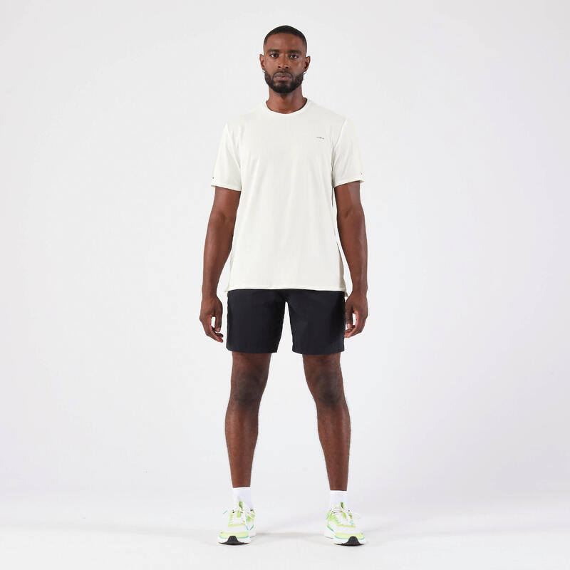 T-shirt de running respirant Homme - KIPRUN Run 500 Dry Blanc cassé