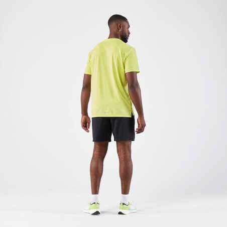 Men's Running Breathable T-shirt KIPRUN Run 500 Dry-yellow lemon