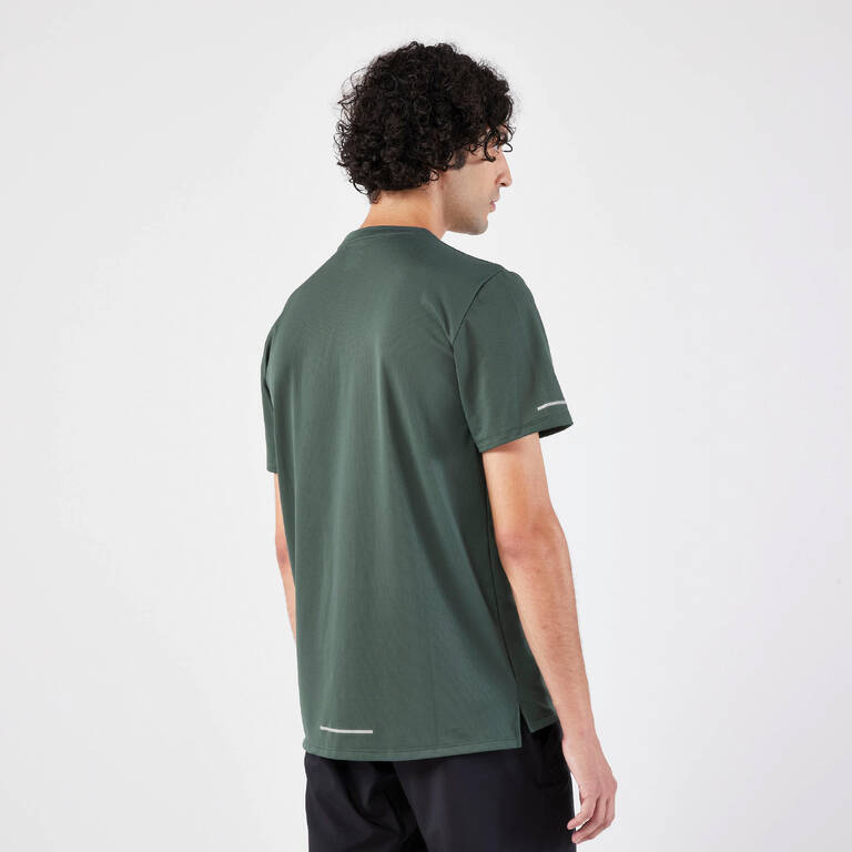KIPRUN Run 500 Dry Men's Running Breathable T-shirt - Dark green grey