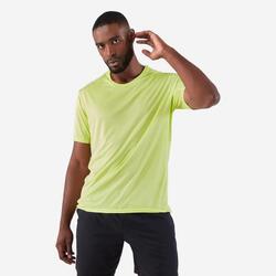 Camiseta running transpirable hombre - Dry+ amarillo