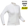 Women Sweater Full-Zip Fleece for Hiking MH100 White
