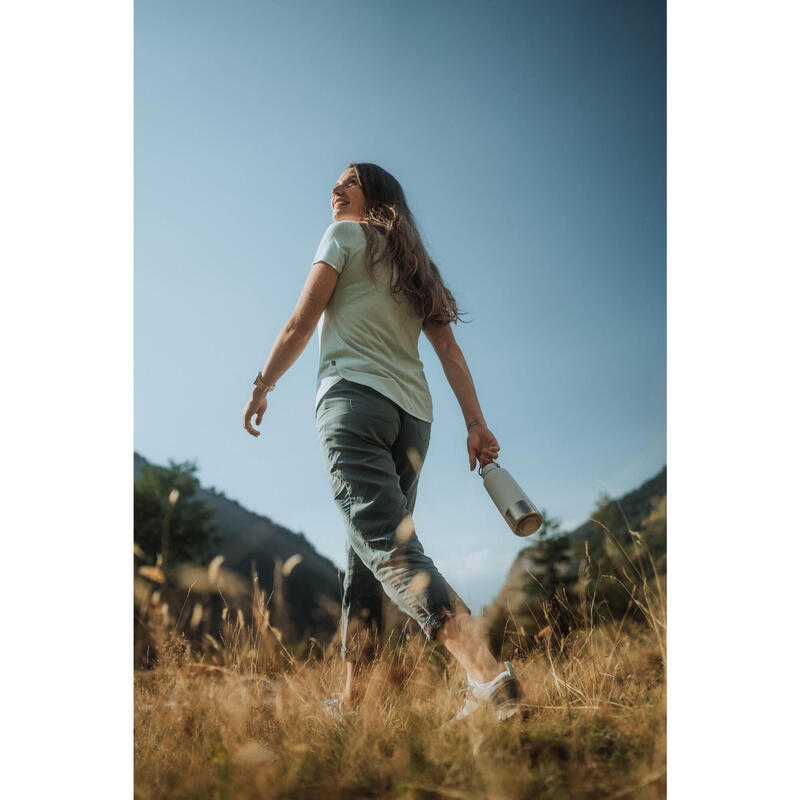 Pantalon en lin de randonnée - NH500 FEMME kaki