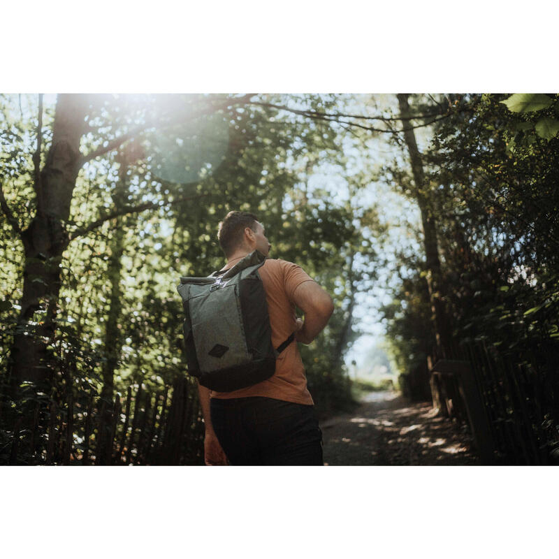 Mochila de caminhada 23L, NH500 Escape Rolltop cinzento