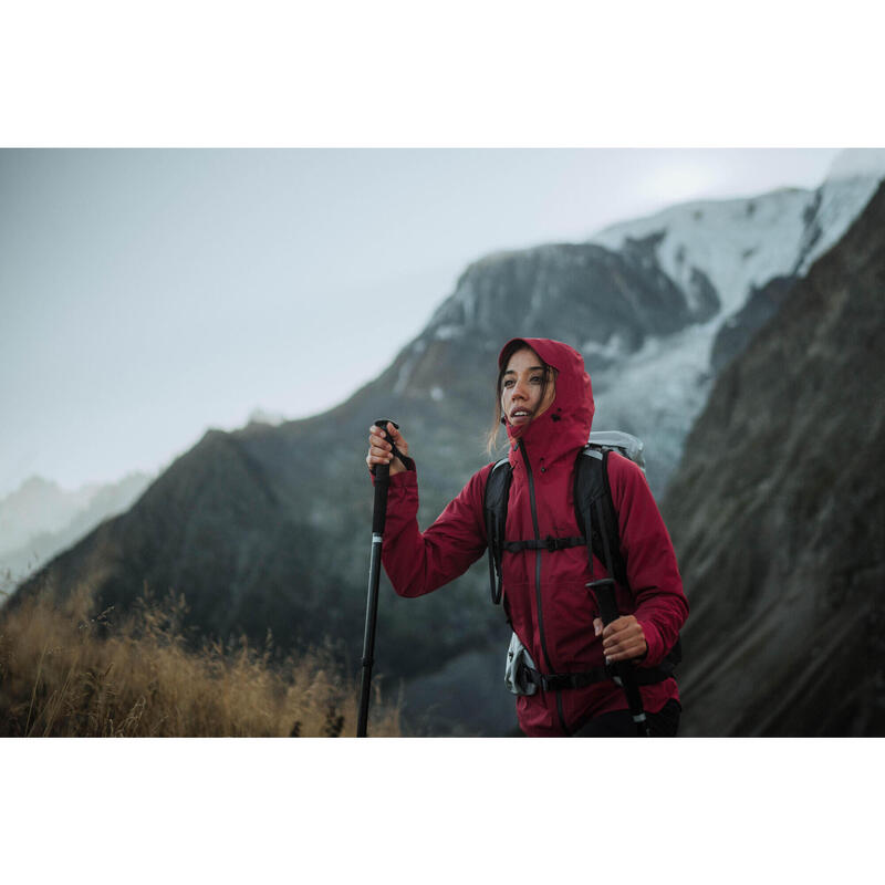 Veste imperméable de randonnée montagne - MH500 - Femme - framboise