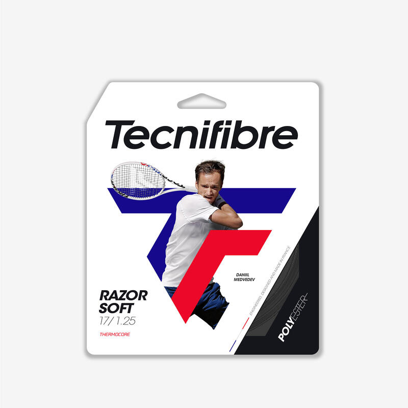 CORDAGE DE TENNIS MONO-FILAMENT TECNIFIBRE RAZOR SOFT 1.25mm NOIR