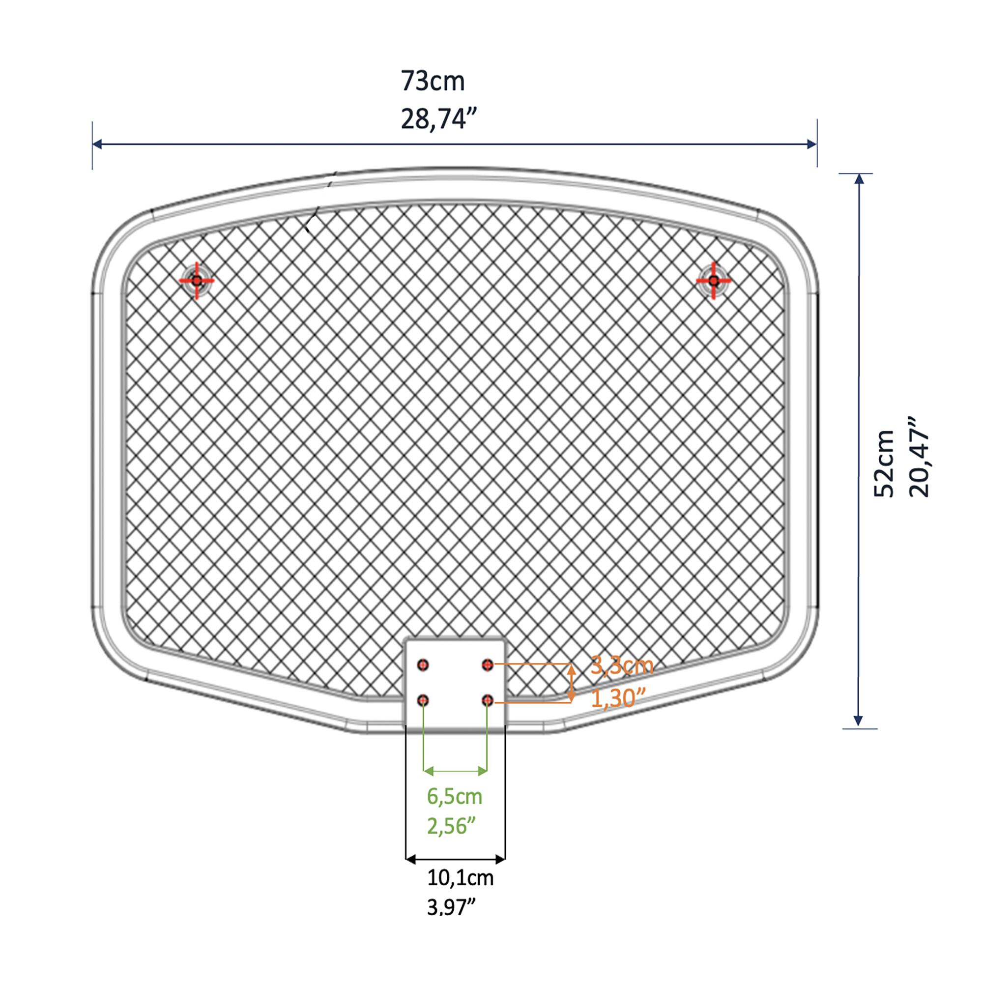 Backboard voor basketbalpaal B200 Easy Space 3/4