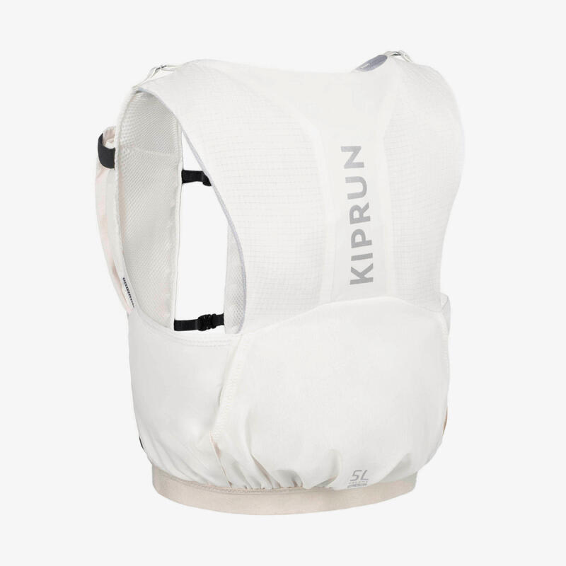 Unisex Trail Running Competition Water Bottle Holder Vest - Kiprun Vest 5L White