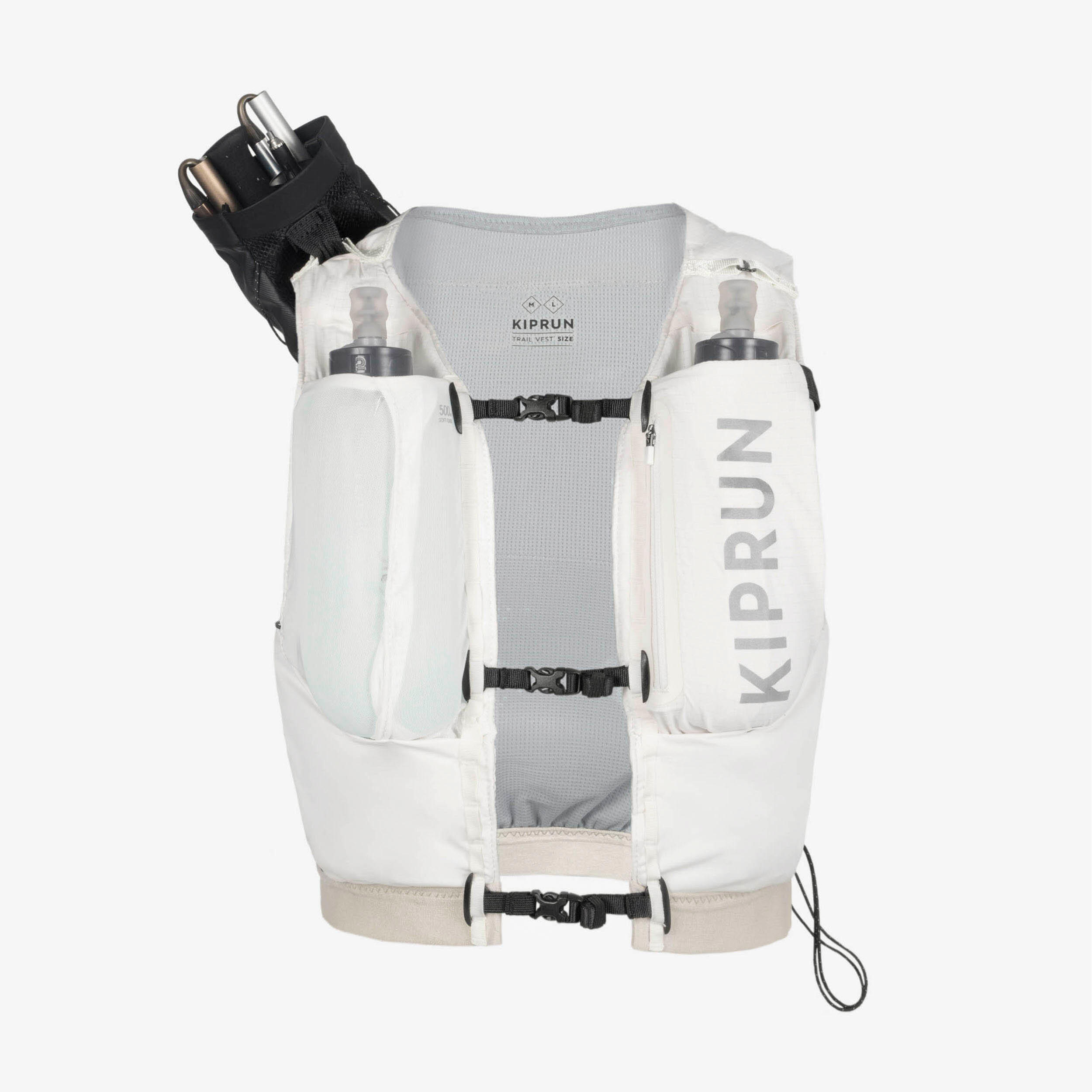 Trailvest met bidonhouders voor wedstrijdlopers uniseks 5 liter wit 8/12