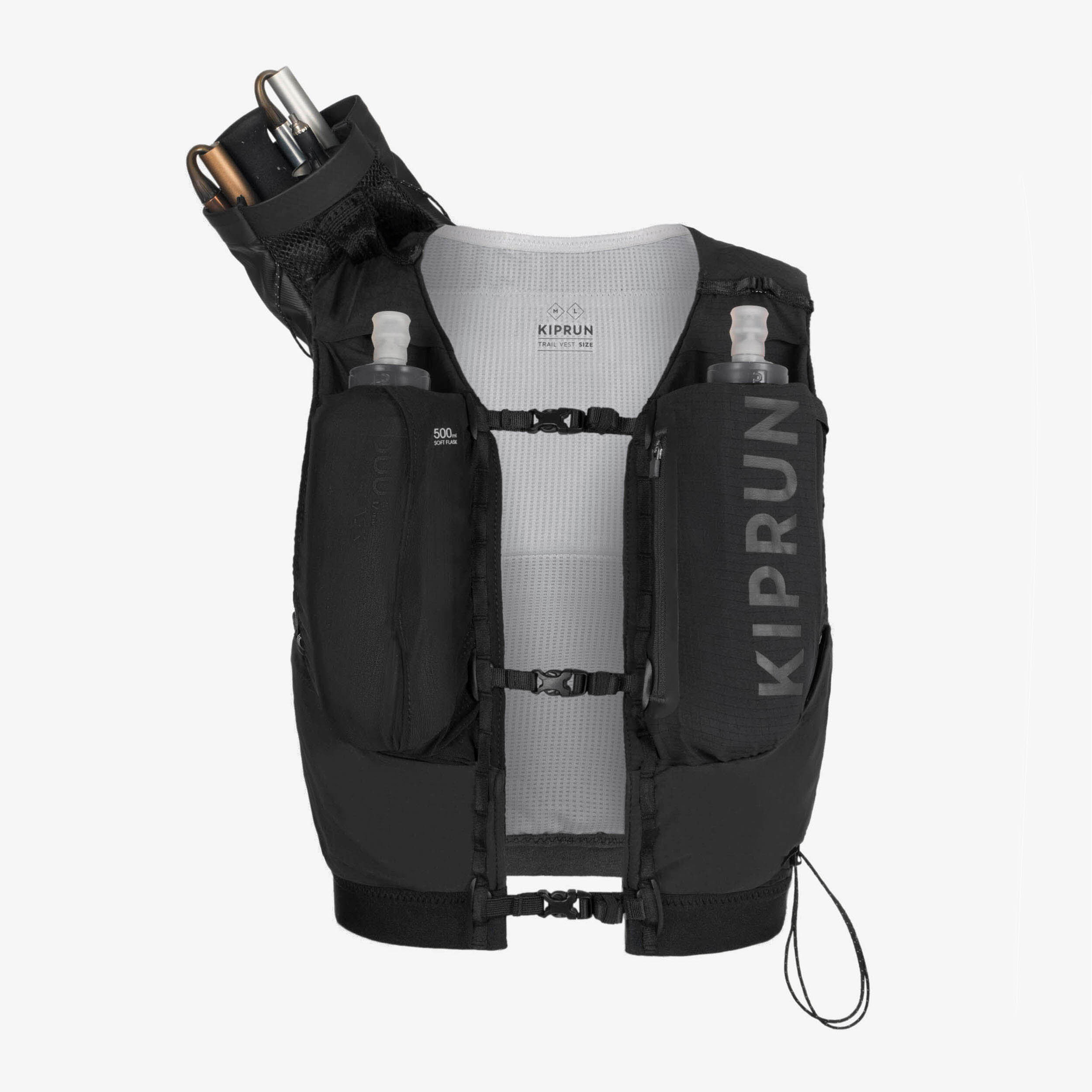 Unisex Trail Running Competition Water Bottle Holder Vest - Kiprun Vest 5L Black 3/20
