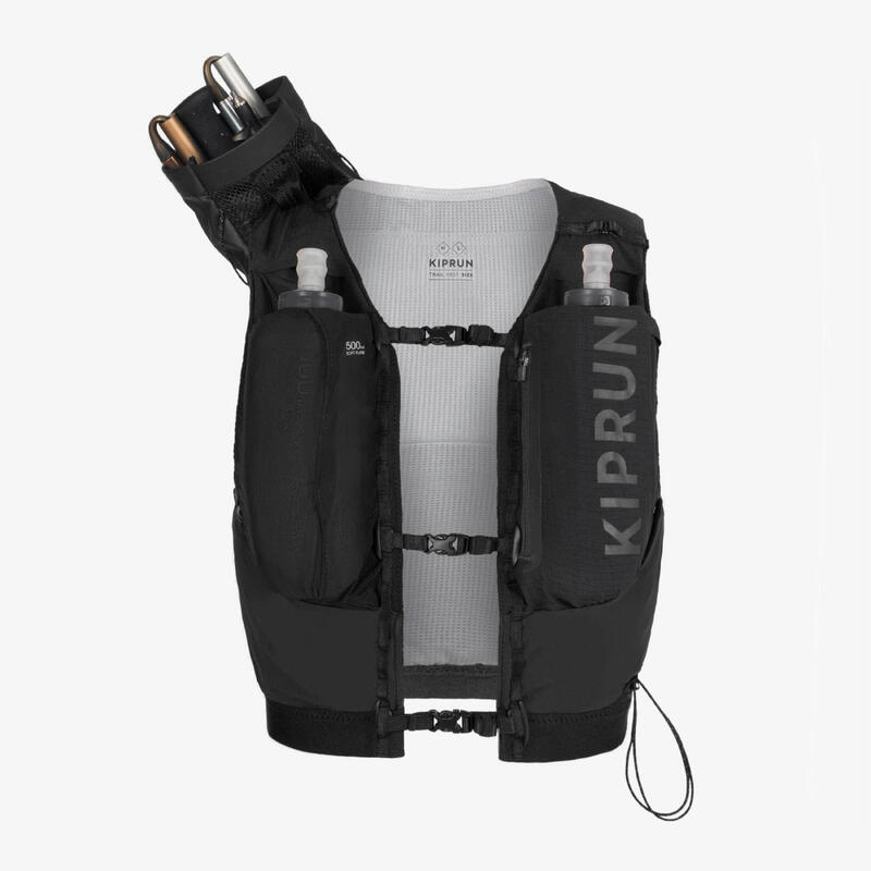 Vestă Alergare Trail Running Competiții Suport bidoane flask KIPRUN 5L Negru