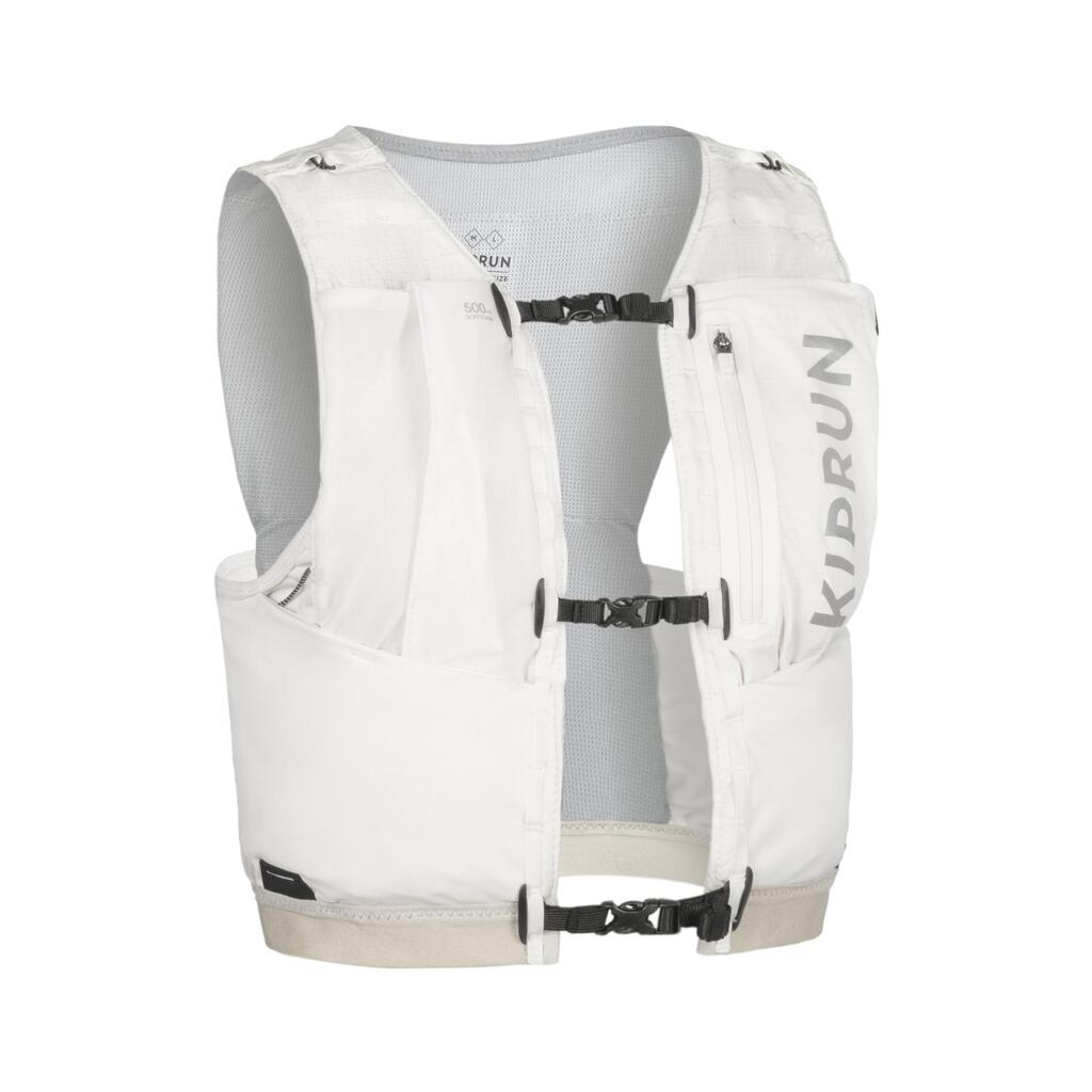 Bežecká vesta na trail 5 l na prenášanie fliaš unisex biela