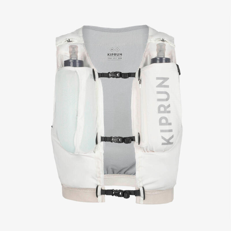 Chaleco trail running competición portabidones Unisex - KIPRUN veste 5L blanco 