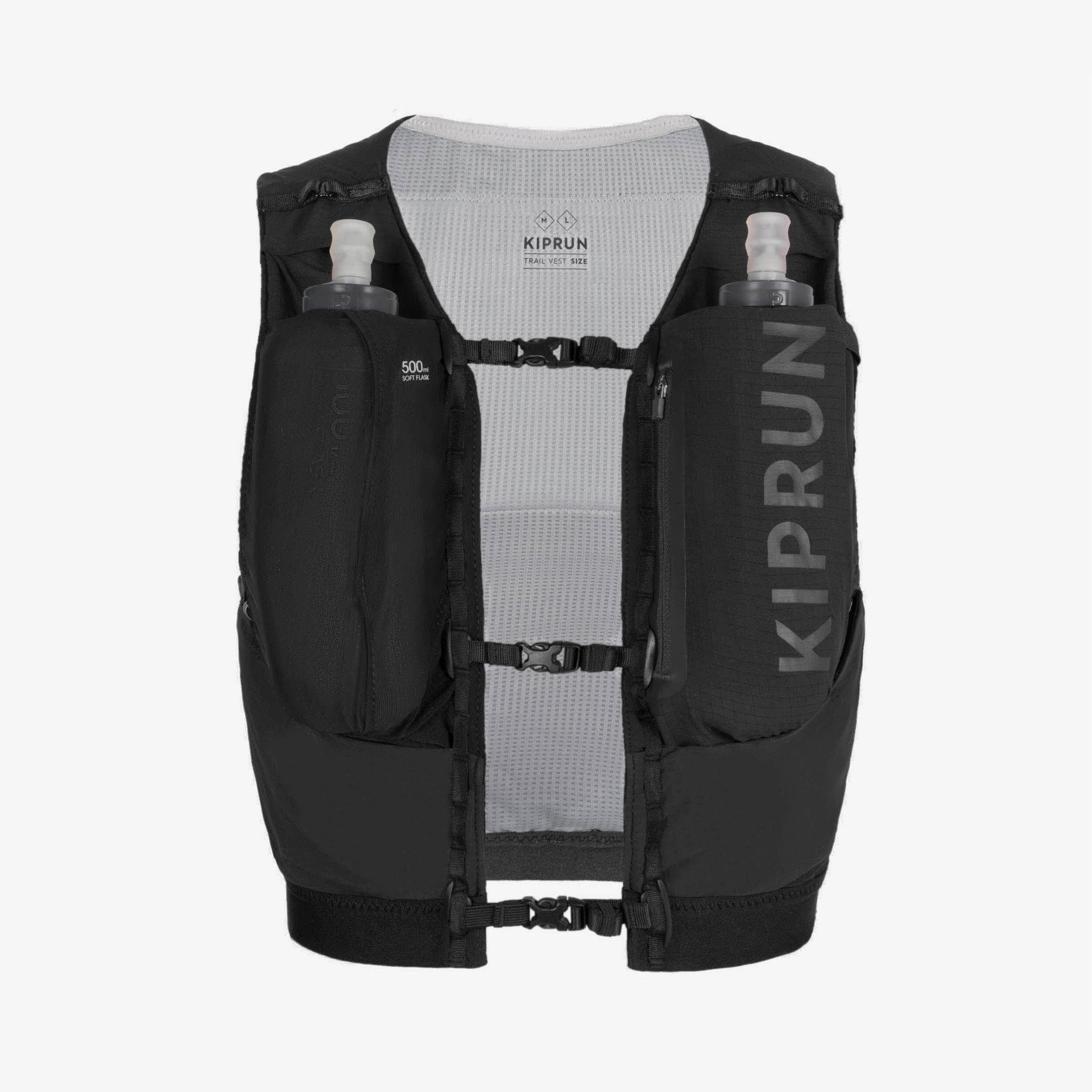Laufweste/Laufrucksack Flaschenhalter 5 l Unisex Wettkampf schwarz 3/9