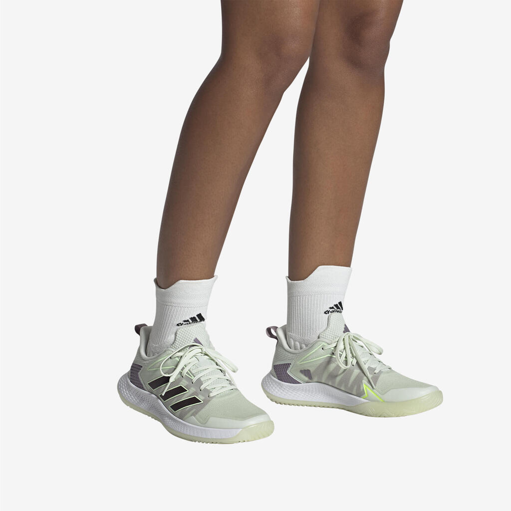 Dámska tenisová obuv Defiant Speed na rôzne povrchy zeleno-sivá