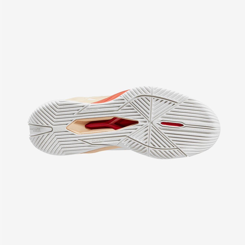 Sieviešu dažādu laukumu segumu tenisa apavi “Rush Pro 4.0”, balti, krēmkrāsas