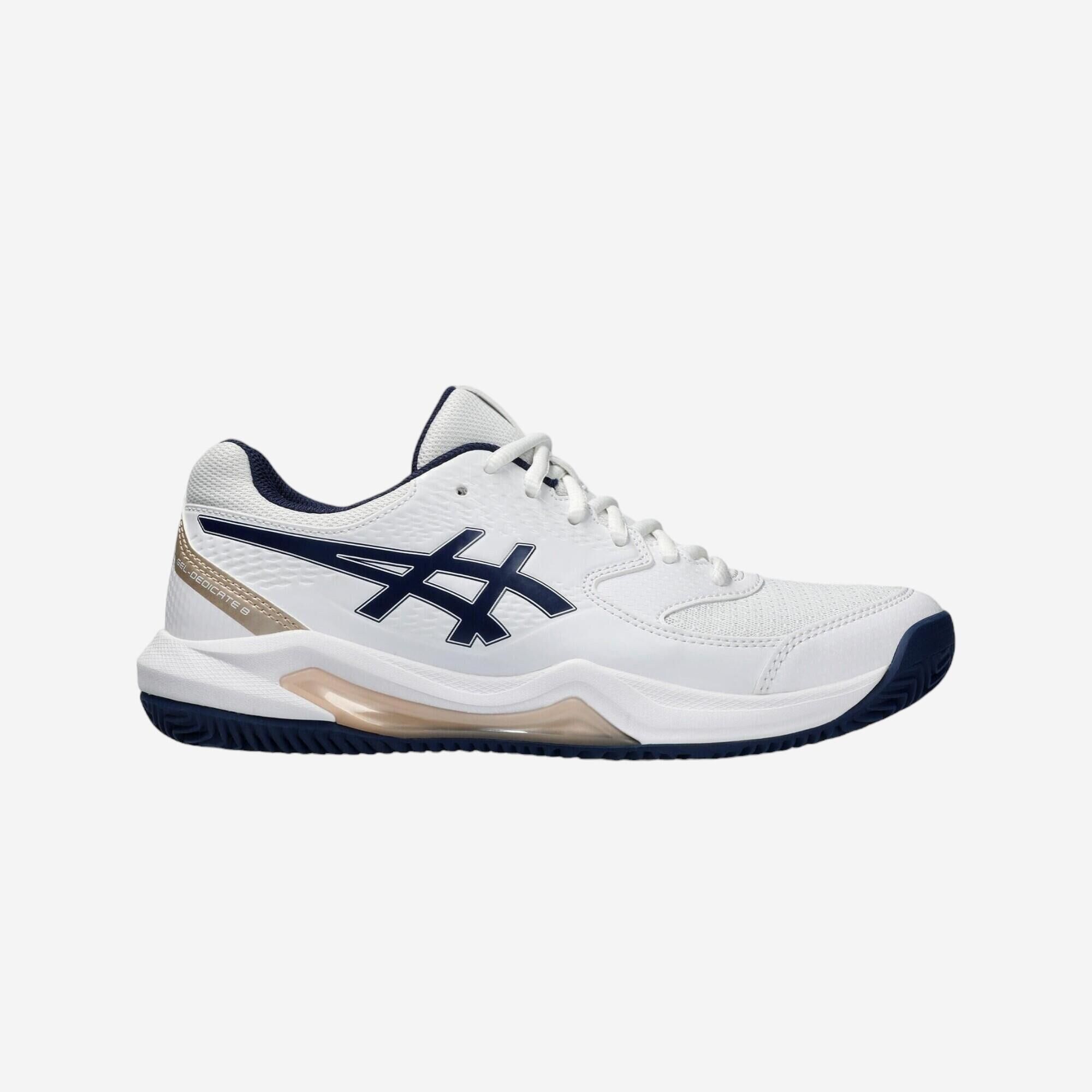 ASICS Women's Tennis Clay Court Shoes Gel Dedicate 8 - White