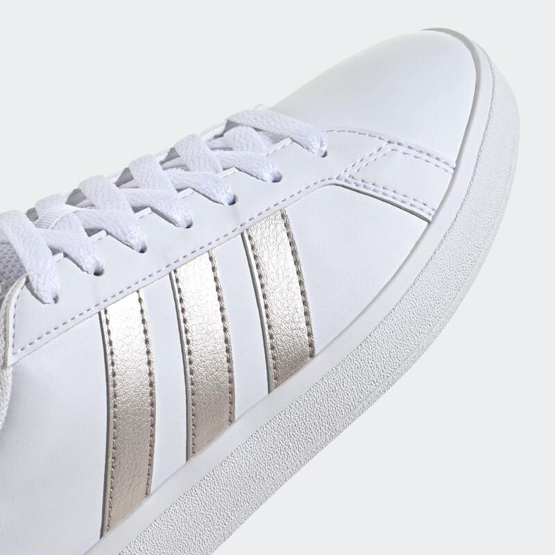 Dames sneakers Court Base wit zilver