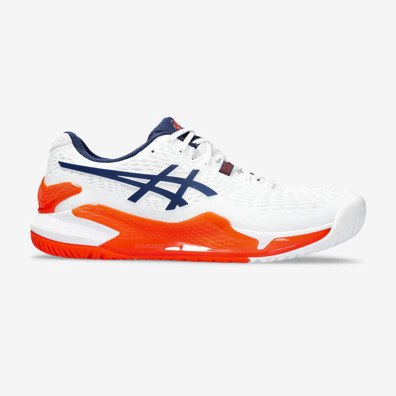 CHAUSSURES DE TENNIS HOMME MULTICOURT - ASICS GEL RESOLUTION 9 BLANC ORANGE