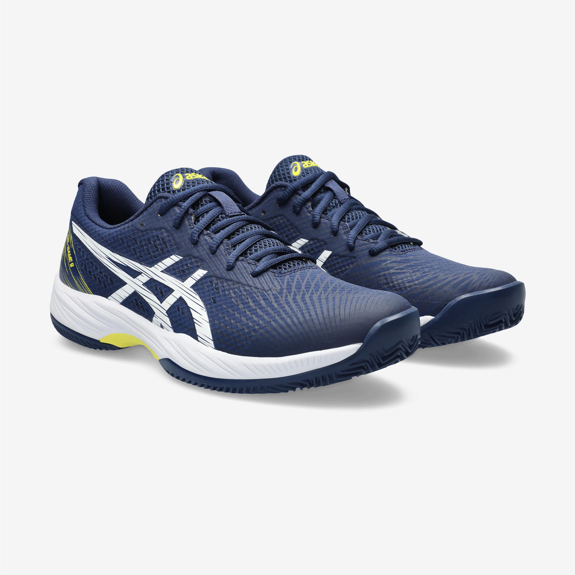 MEN'S CLAY TENNIS SHOES - ASICS GEL GAME 9 BLUE YELLOW