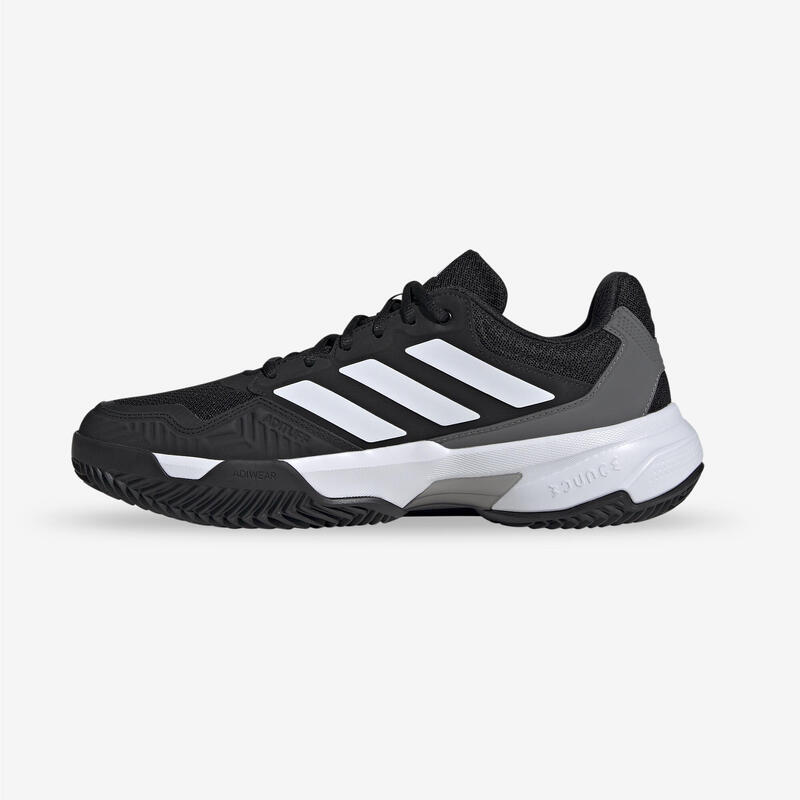 Încălțăminte de tenis pe zgură - Adidas Courtjam Control 3 Negru-Alb Bărbați