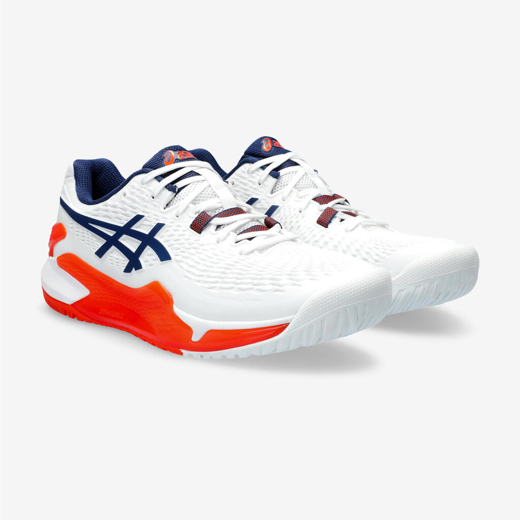 Herren Tennisschuhe Multicourt - Asics Gel Resolution 9 weiss/orange