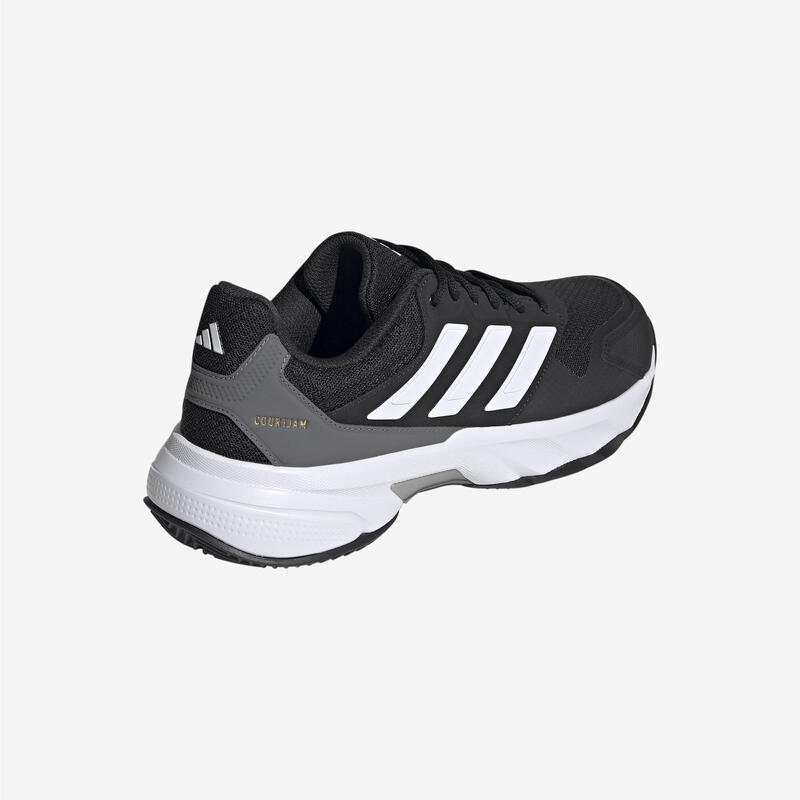 Încălțăminte de tenis pe zgură - Adidas Courtjam Control 3 Negru-Alb Bărbați