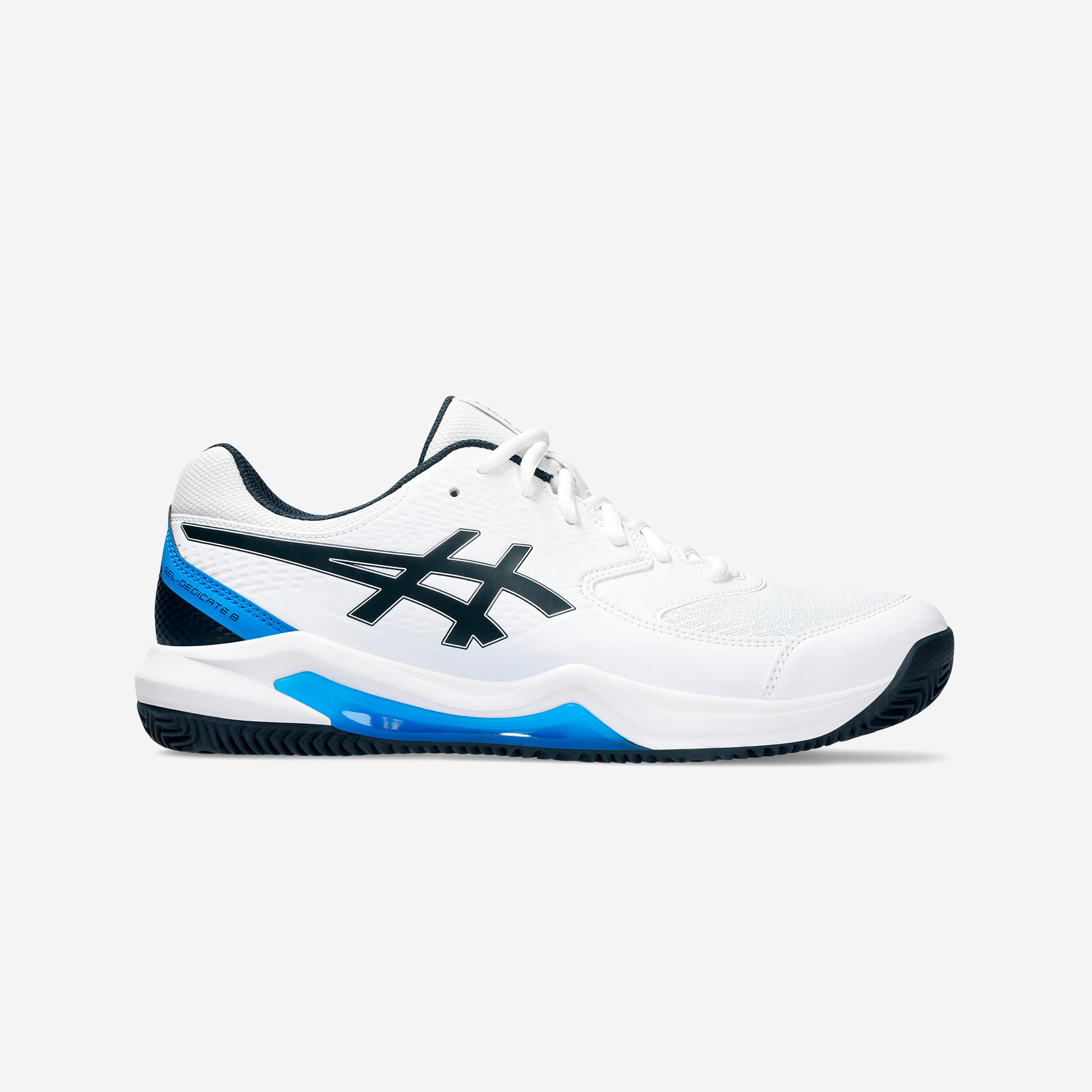 Asics - Chaussures De Tennis Terre Battue Homme - Gel Dedicate 8 Blanc Bleu - Chaussures De Sport - Tennis - - 41.5 - Decathlon