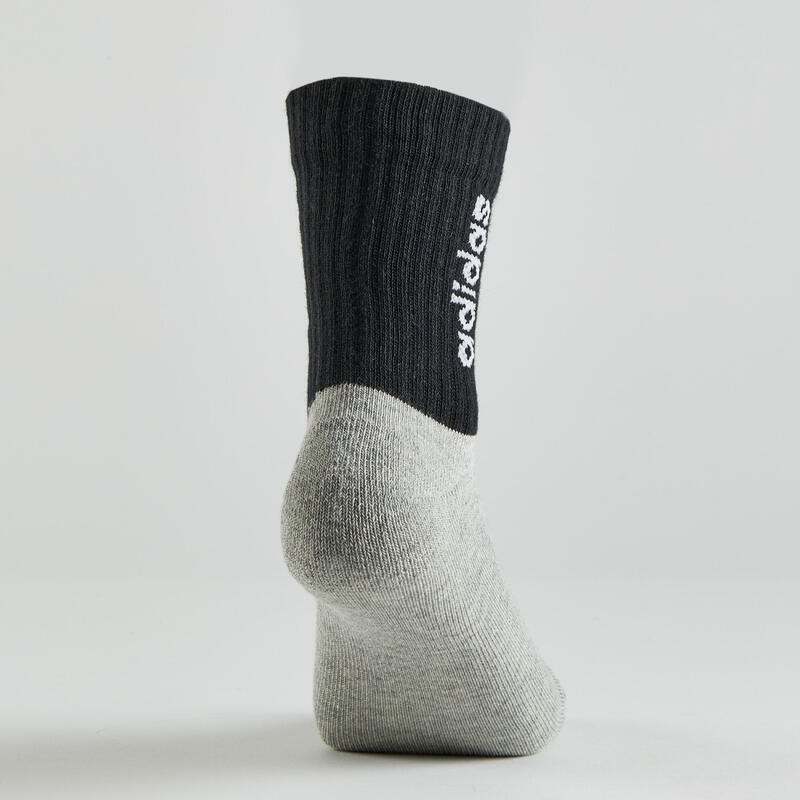 Kinder Sportsocken Adidas lang schwarz/grau/weiss 3er Pack 