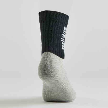 Vaikiškos ilgos sportinės kojinės, trys poros, juodos, pilkos, baltos