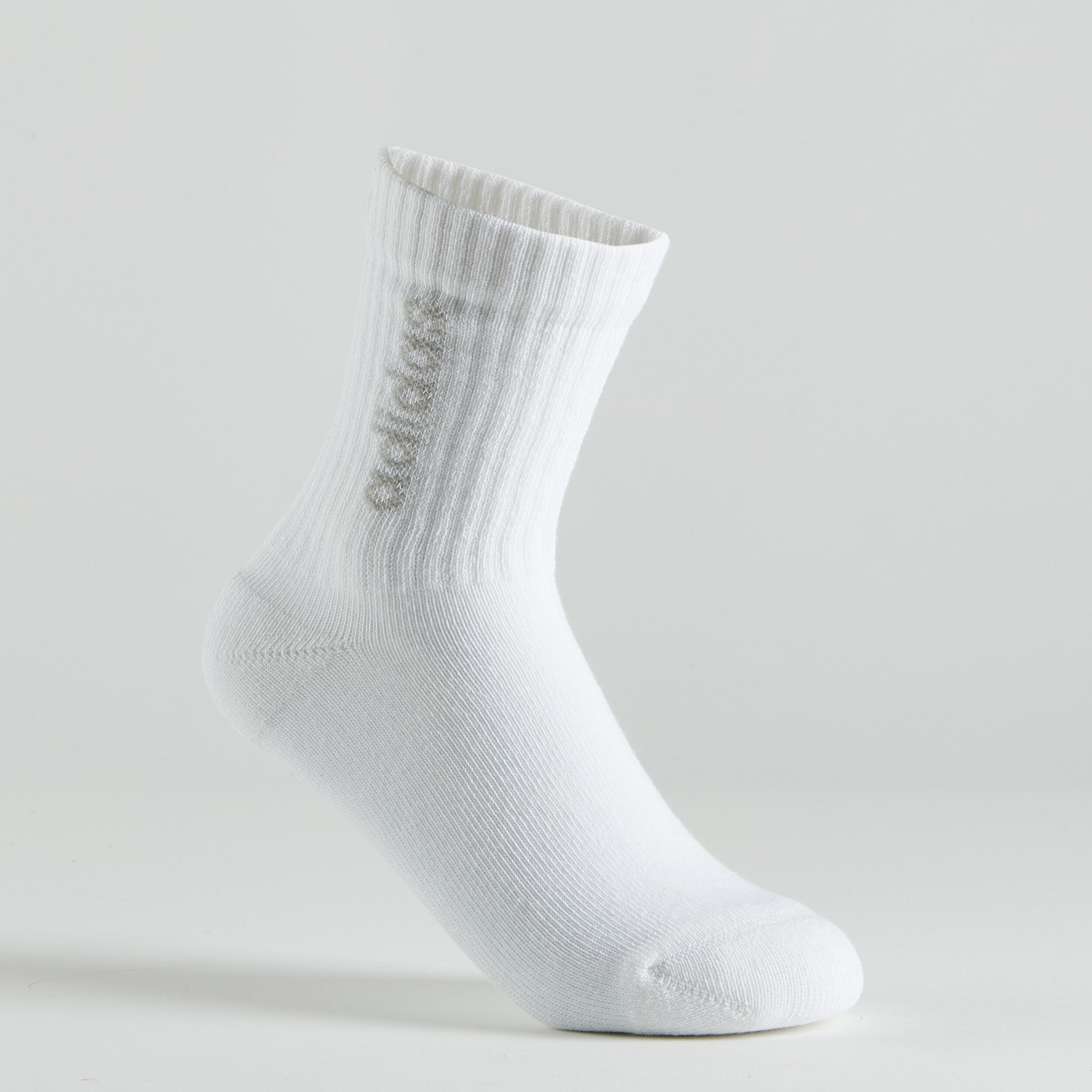 Kids' High Sports Socks Tri-Pack - Black/Grey/White 5/7