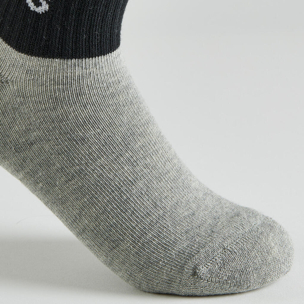 Detské športové ponožky vysoké 3 páry čierne, sivé, biele