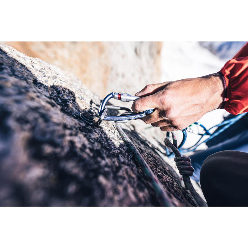 Schroefkarabiner voor klimmen en bergsport Rocky M Secure paars