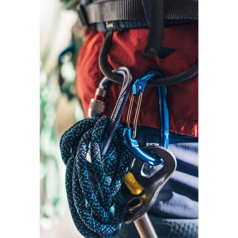 CLIMBING AND MOUNTAINEERING SCREWGATE CARABINER - ROCKY M SECURE PURPLE