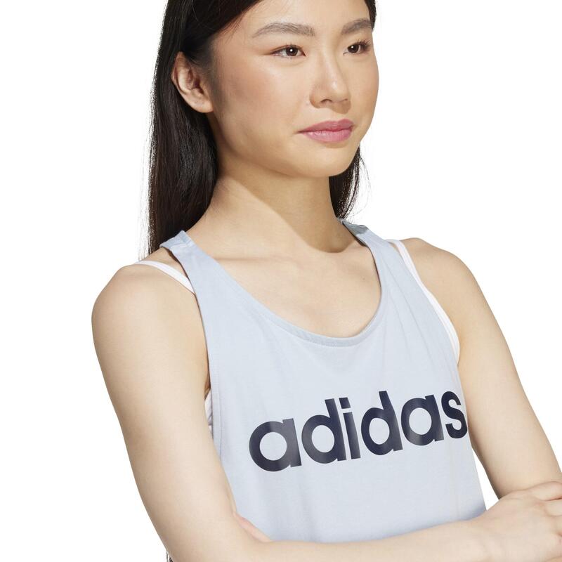 Camiseta Sin Mangas Fitness Soft Training Adidas Mujer Azul