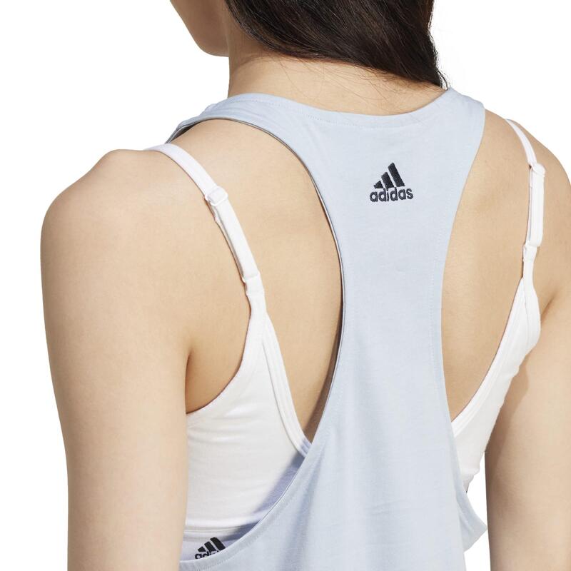 TOP DE ALÇAS DE FITNESS SOFT TRAINING MULHER ADIDAS AZUL