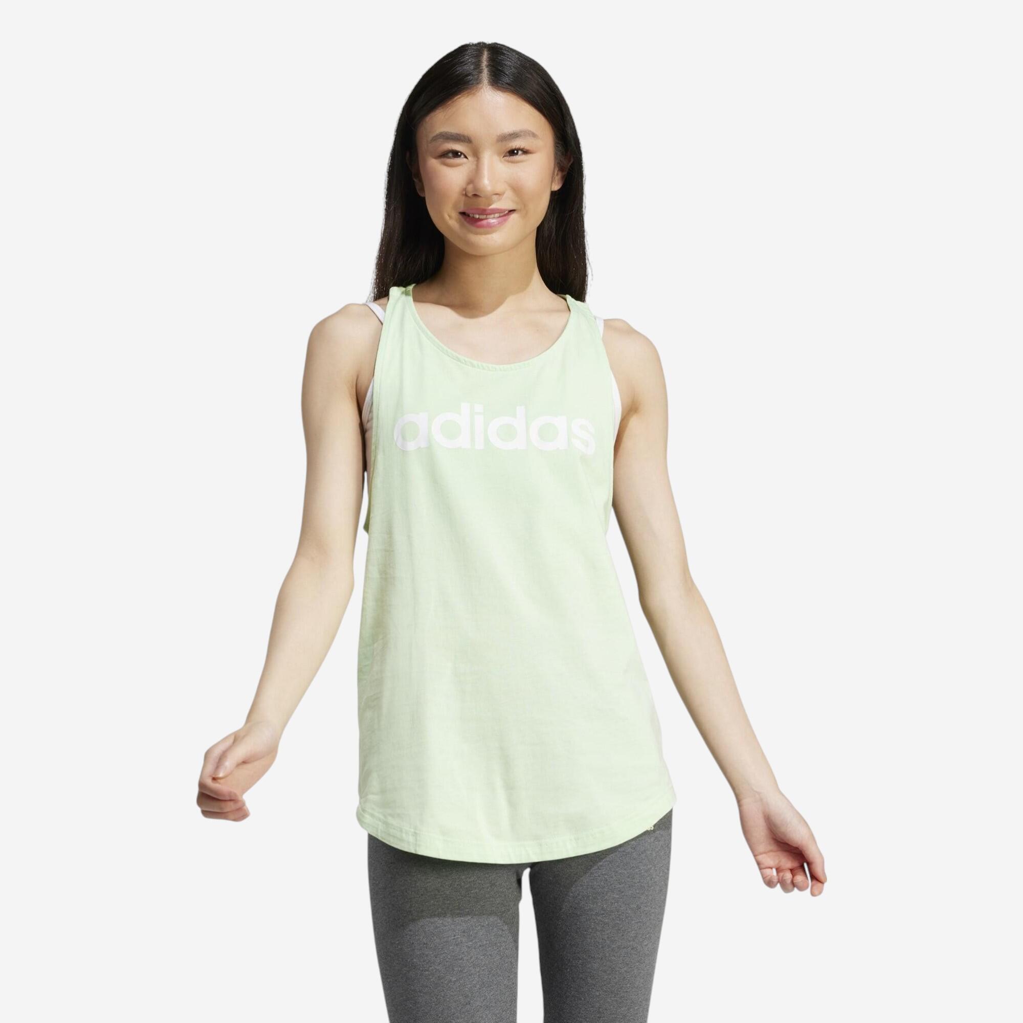 Adidas - Debardeur De Fitness Soft Training Adidas Femme Vert - Débardeur - Panoplies Training Adultes - Blanc-vert - 40m - Decathlon