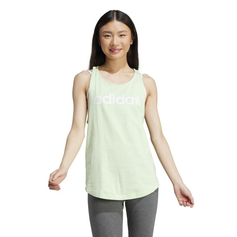 Camiseta Sin Mangas Fitness Soft Training Adidas Mujer Verde