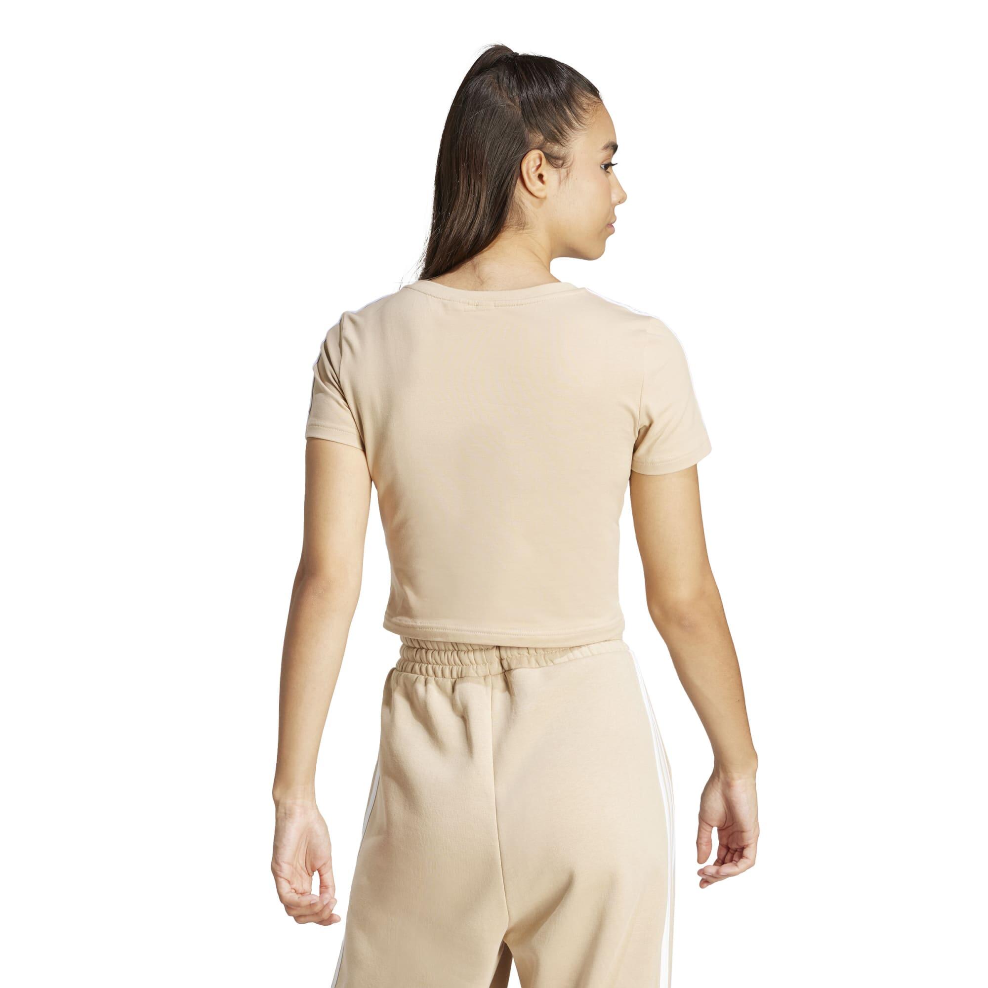 T-SHIRT CROP SLIM DE FITNESS SOFT TRAINING ADIDAS FEMME BEIGE 5/10