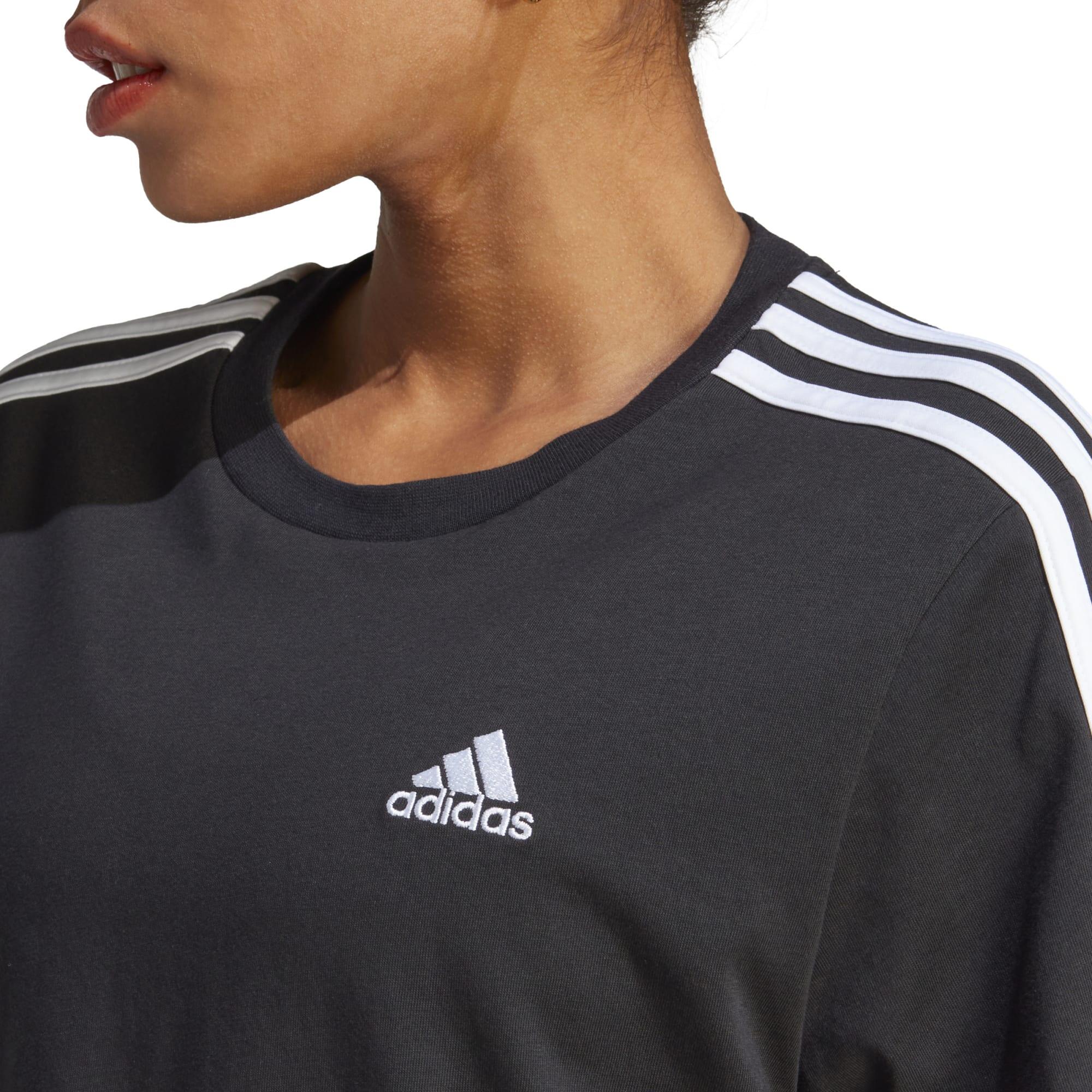T shirt nera ADIDAS donna palestra cropped cotone ADIDAS DECATHLON
