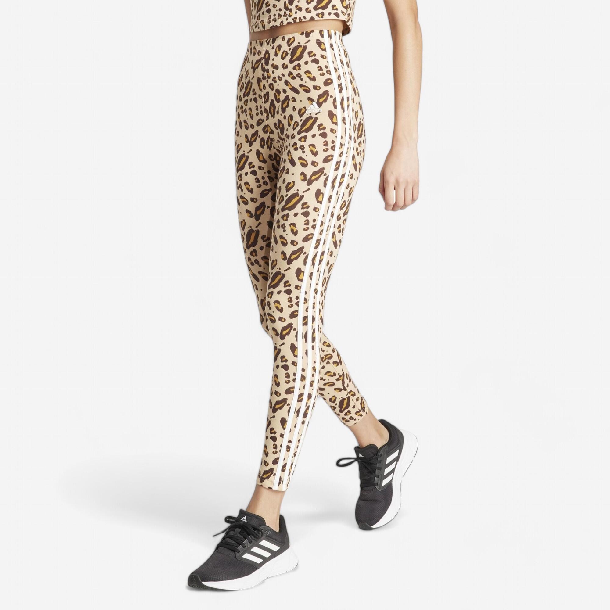 ADIDAS Leggings Damen Animal-Print - beige/braun