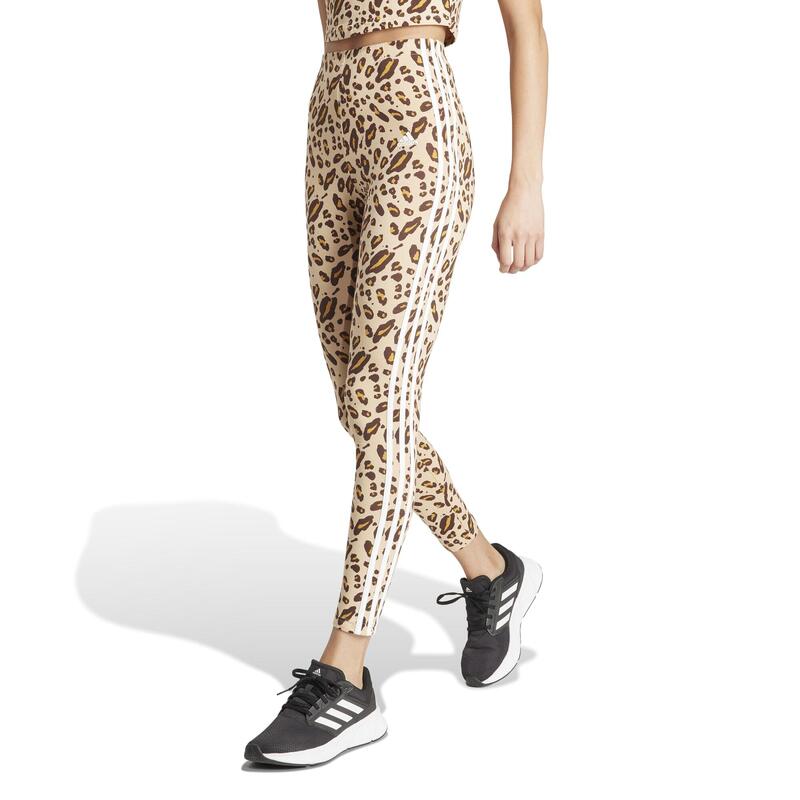 LEGGINGS DE FITNESS MULHER ADIDAS ANIMAL BEGE/CASTANHO