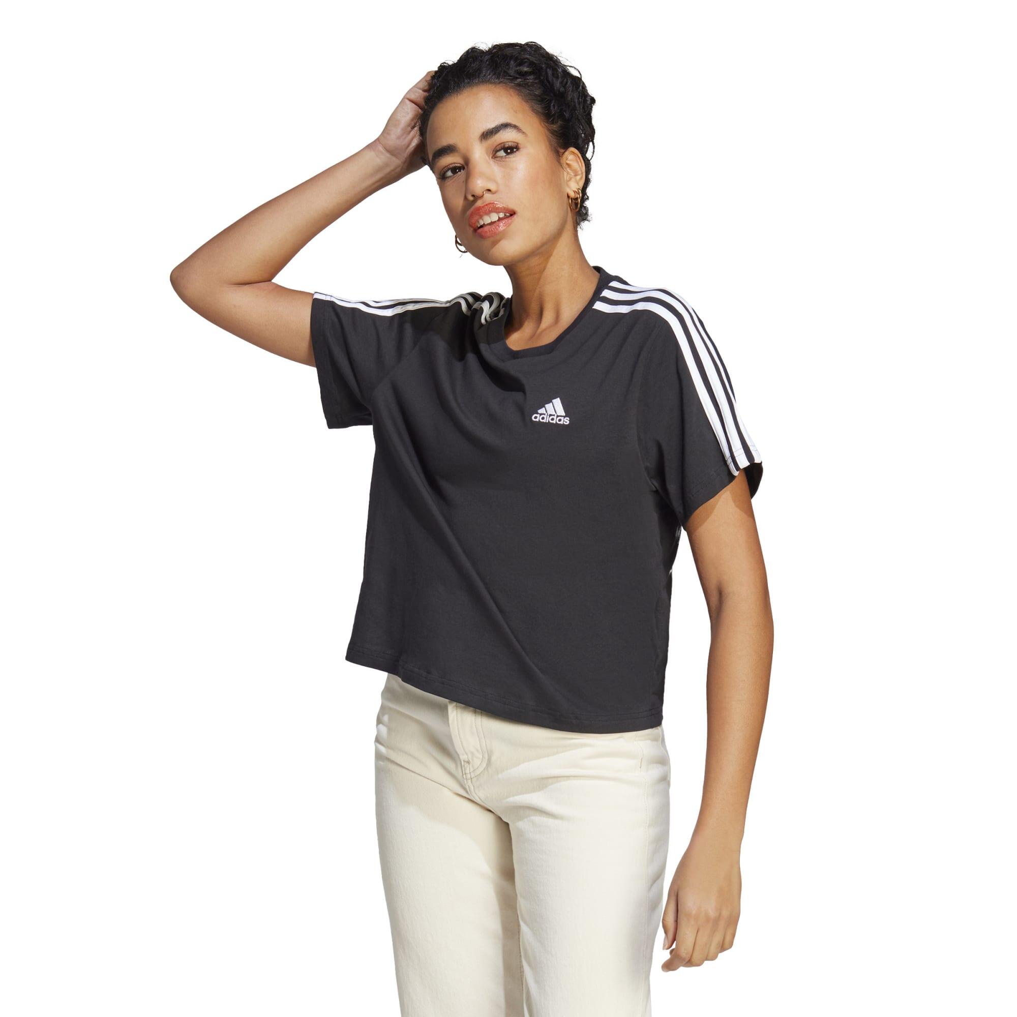 T-shirt Crop Top Mjuk Träning Dam Svart