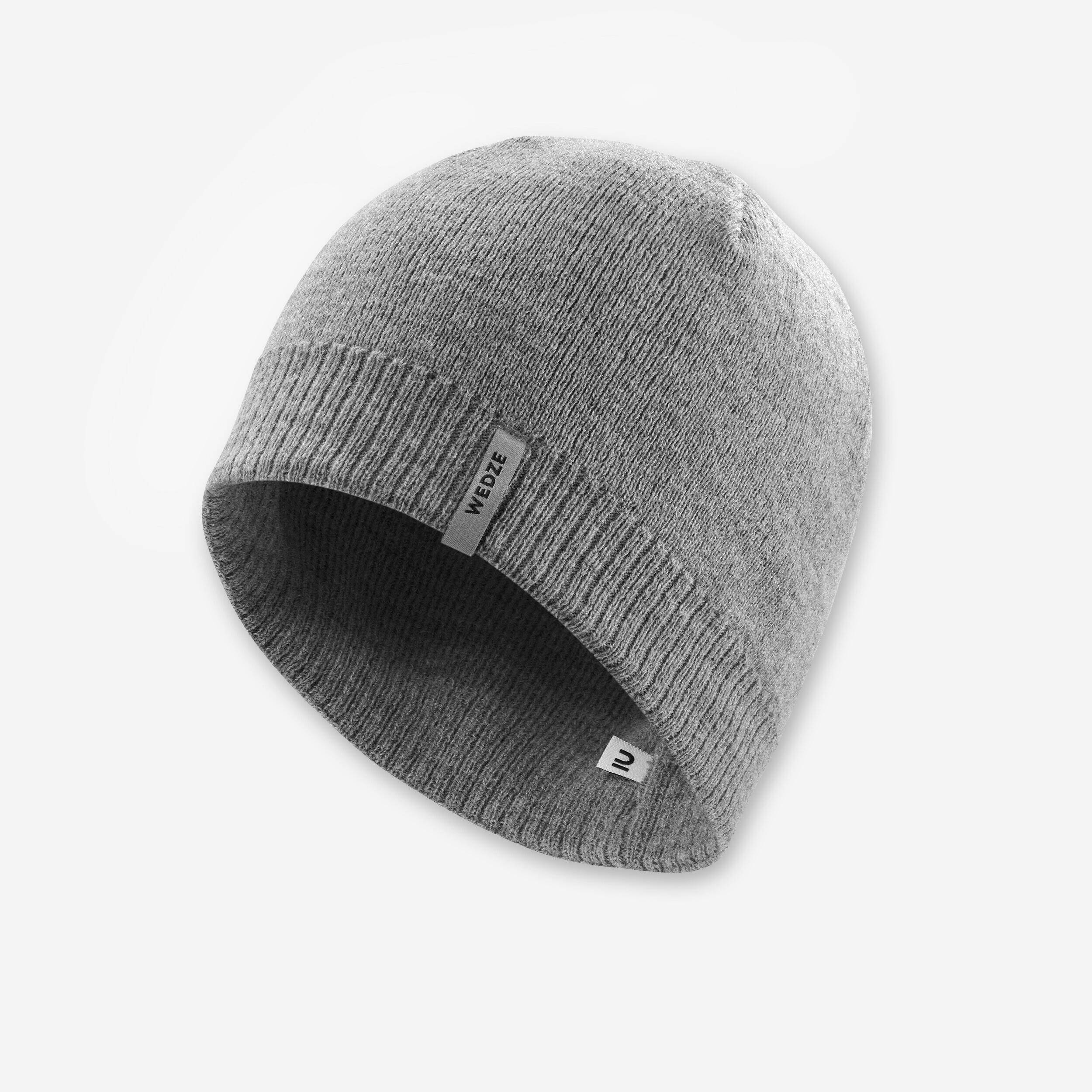 ADULT SKI HAT - SIMPLE - LIGHT GREY -  1