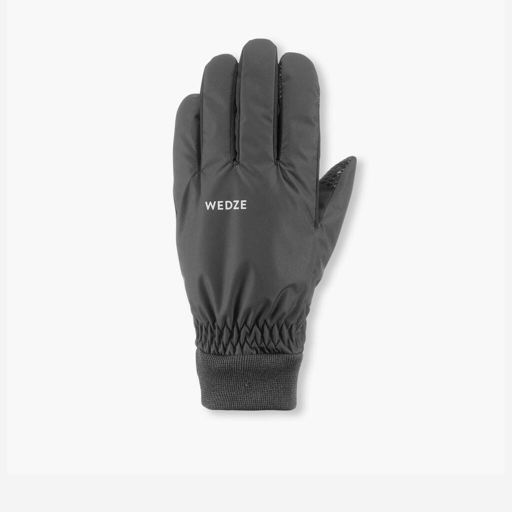 ADULT SKI GLOVES 100 - LIGHT BLACK