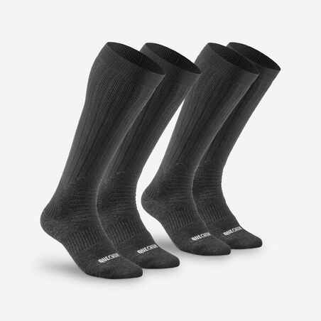 Čarape za planinarenje po snijegu SH100 X-Warm visoke za odrasle crne 2 para