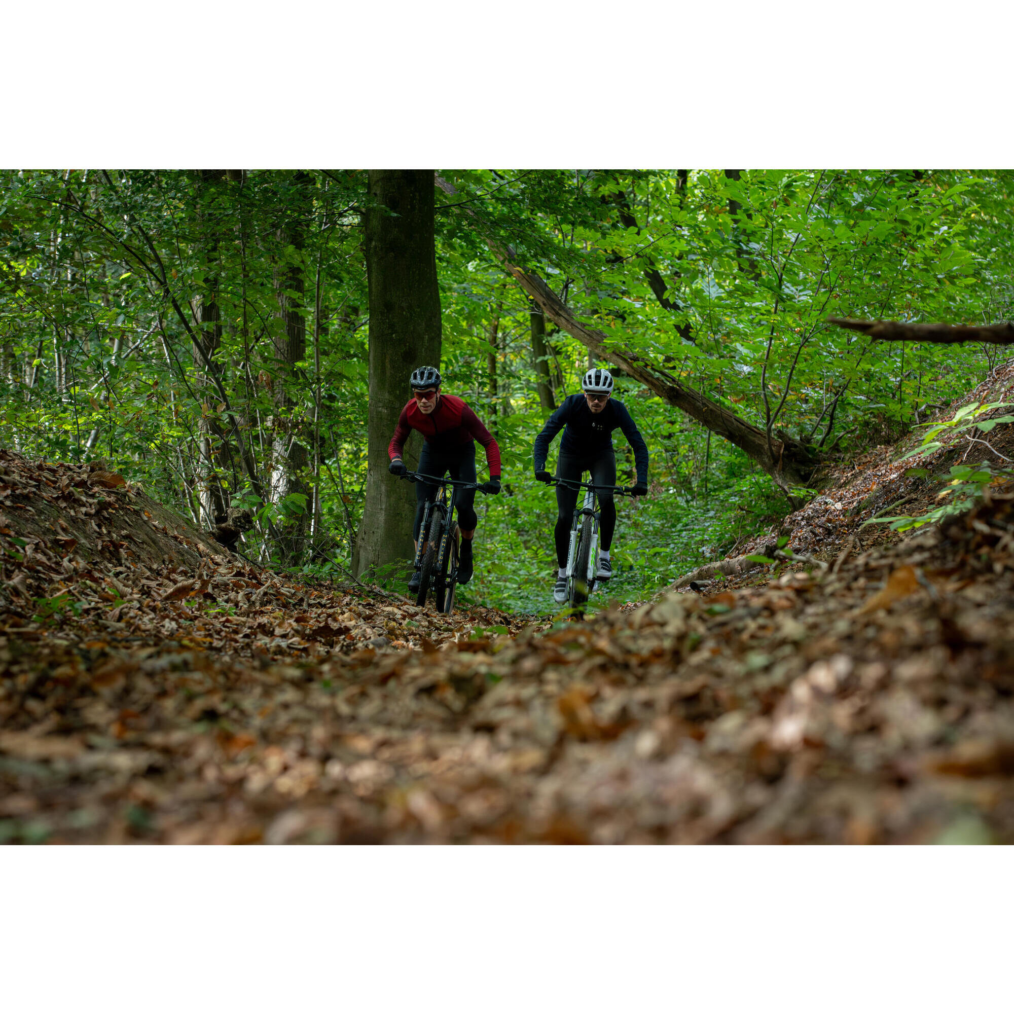 Lange MTB broek XC zwart grijs ROCKRIDER Decathlon