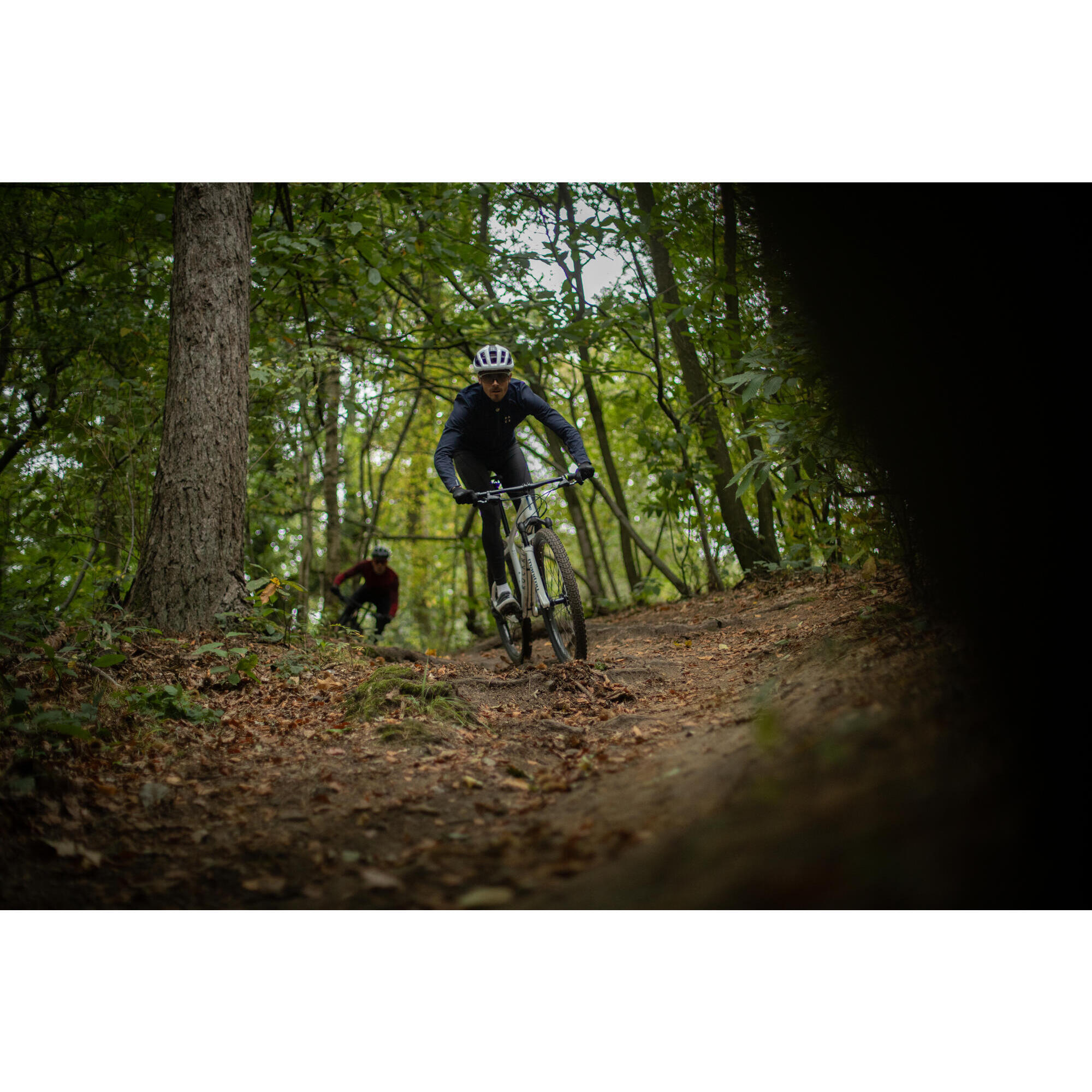 Giacca invernale da mountain bike da uomo a maniche lunghe fitté blu scuro