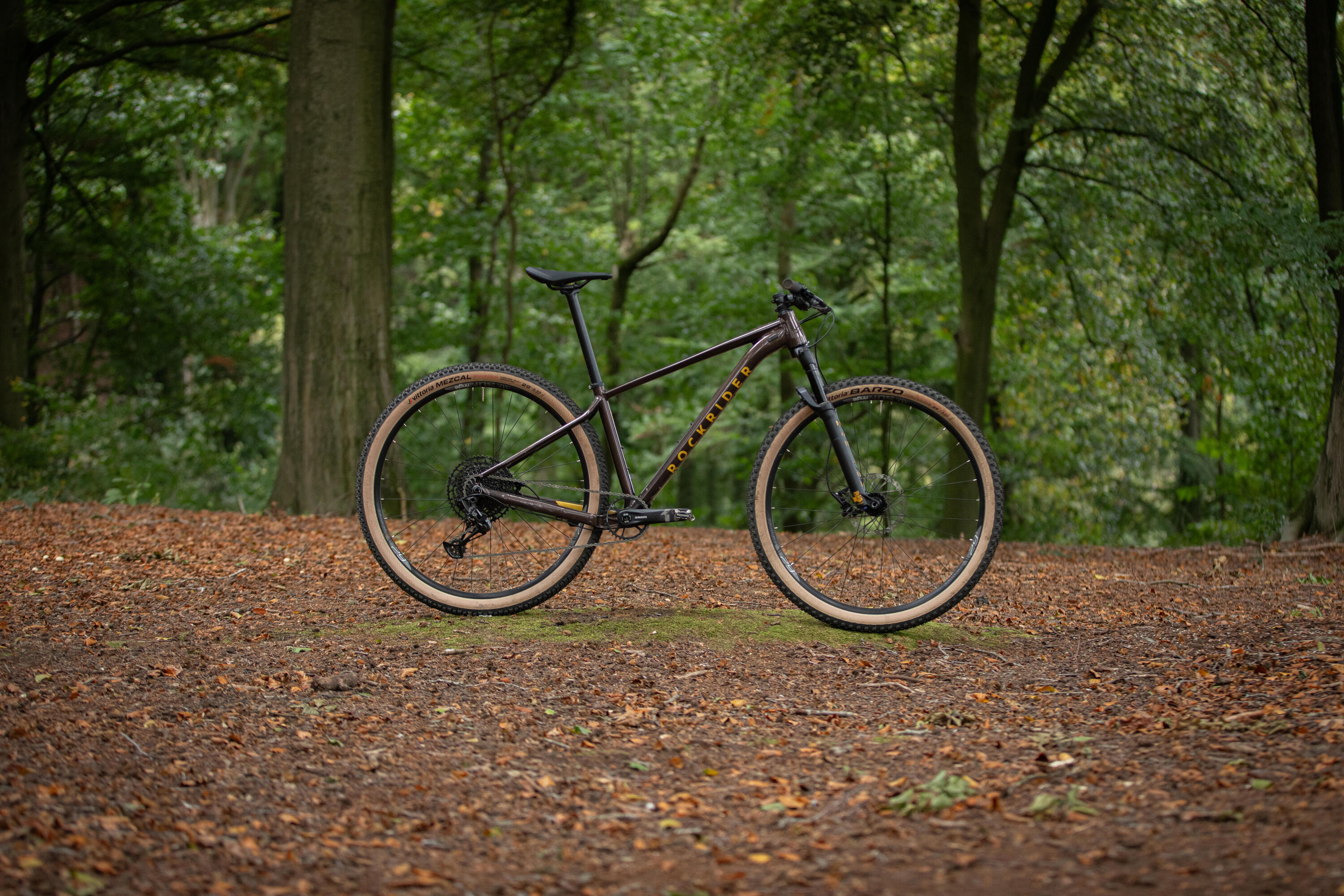 Bicicleta MTB Cross Country 29" Aluminio Rockrider Race 720 Marrón 11/14