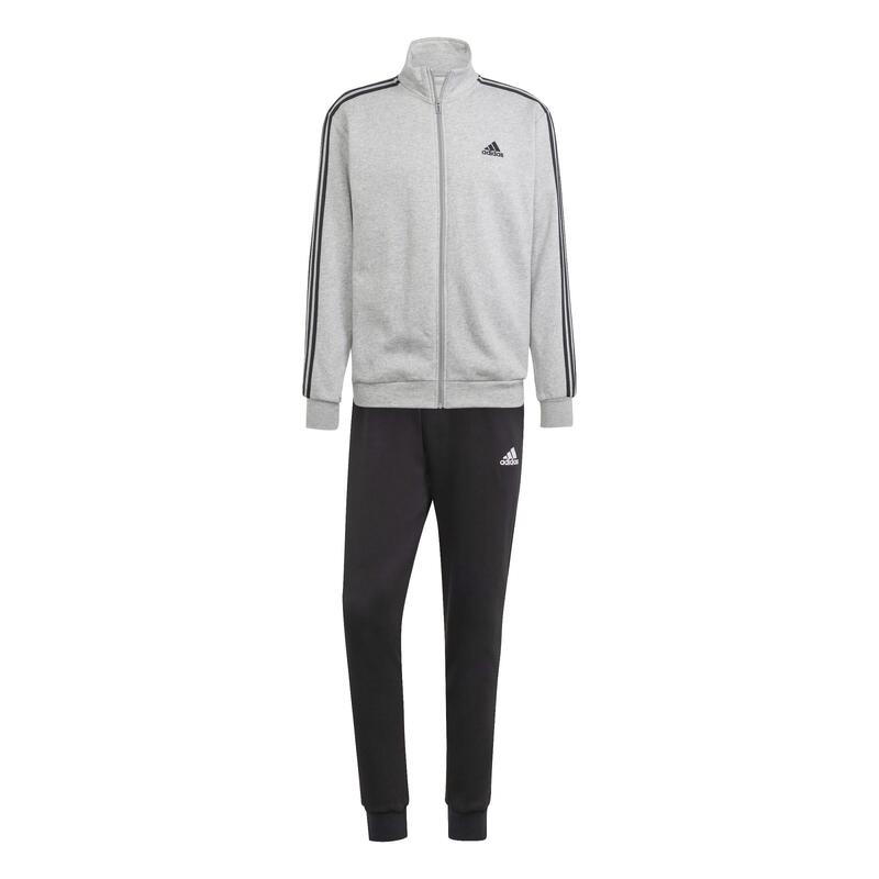 Tuta ADIDAS uomo ginnastica leggera cotone grigio-nero