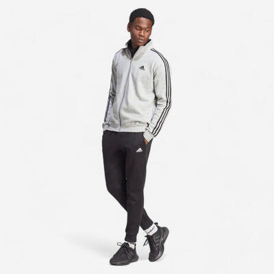 Tuta ADIDAS uomo ginnastica leggera cotone grigio-nero